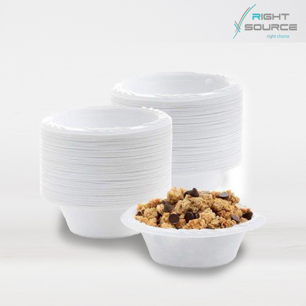 طبق بلاستيك ابيض مقاس 15 / 50 قطعة