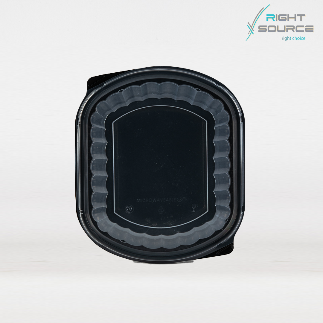 علبة بلاستيك ميكرويف اسود 9000 عدد 10قطعة - الصورة 2