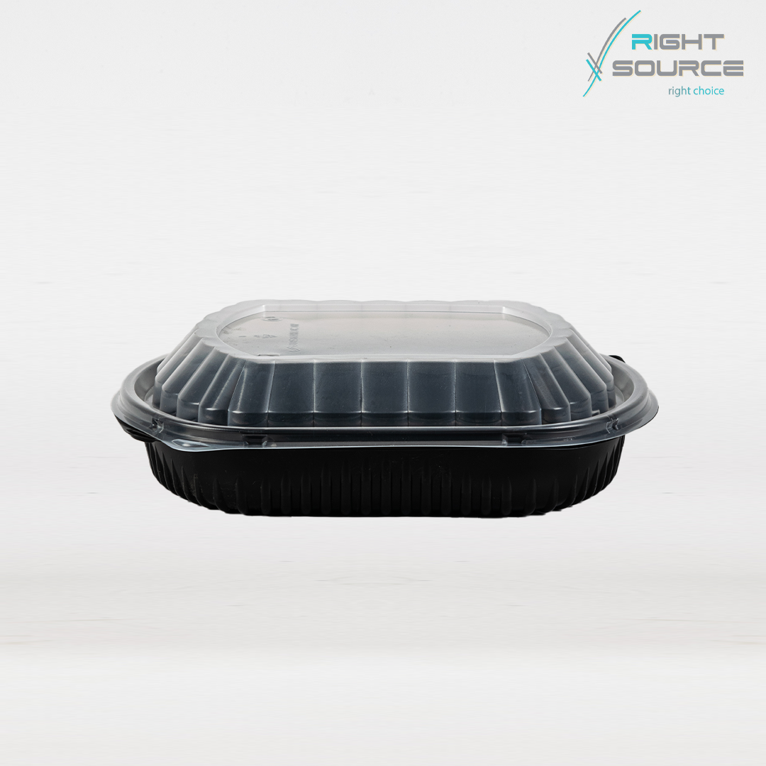 علبة بلاستيك ميكرويف اسود 9000 عدد 10قطعة