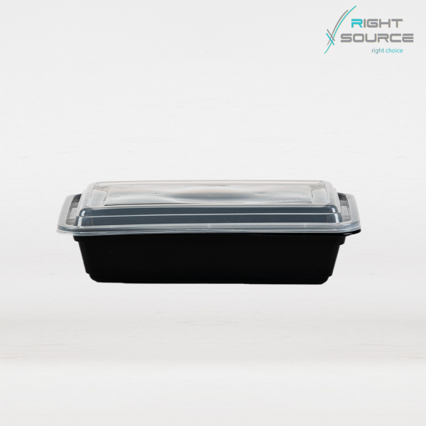 علبة مستطيل ميكرويف اسود / 10 قطعة RE16