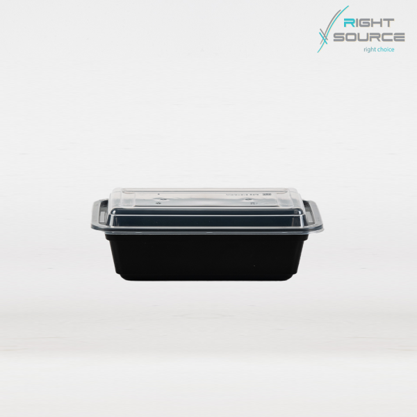 علبة مستطيل ميكرويف اسود / 10 قطعة RE28