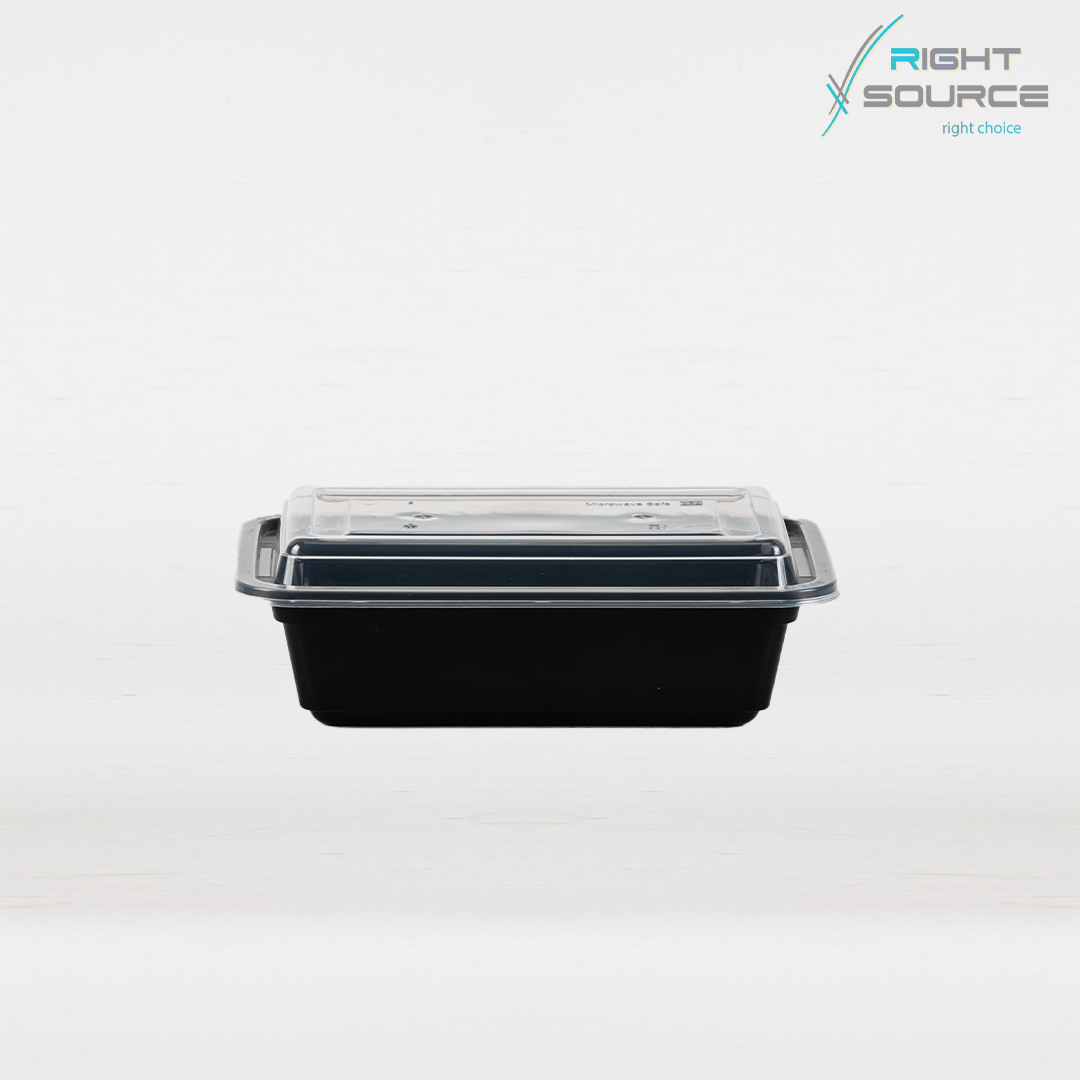 علبة مستطيل ميكرويف اسود / 10 قطعة RE28