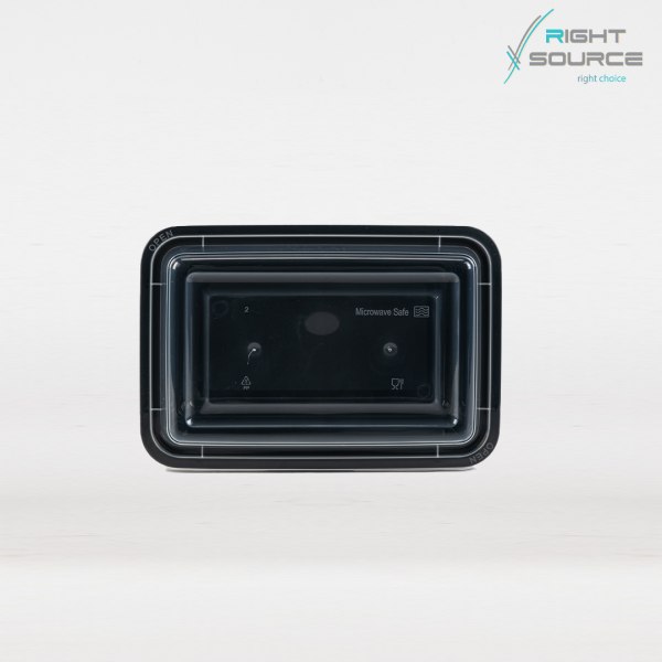 علبة مستطيل ميكرويف اسود / 10 قطعة RE32