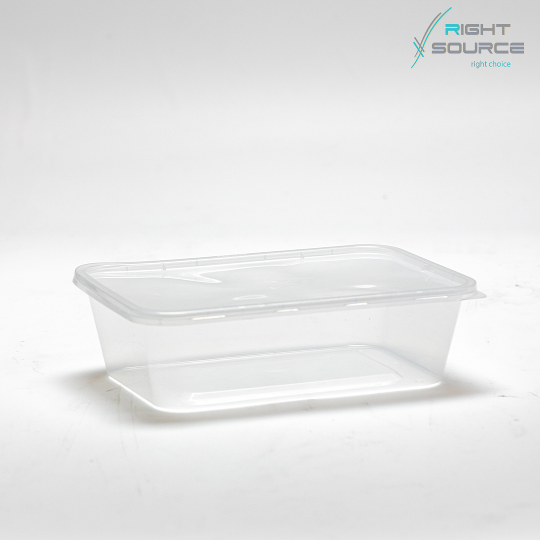 علبة مستطيل ميكرويف شفاف 750ملي 10 قطعة